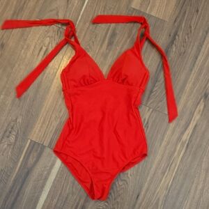 Shade & Shore Vibrant Red Swimsuit
